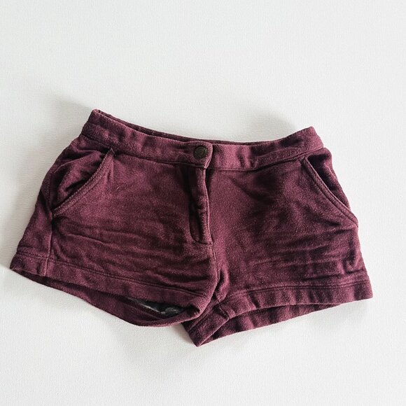 Petit Bateau Burgundy Corduroy Shorts - Size 5Y (108cm) - Picture 1 of 5
